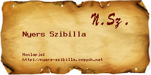 Nyers Szibilla névjegykártya